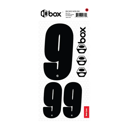 Box Two BMX Race Number Sticker Kit - Black