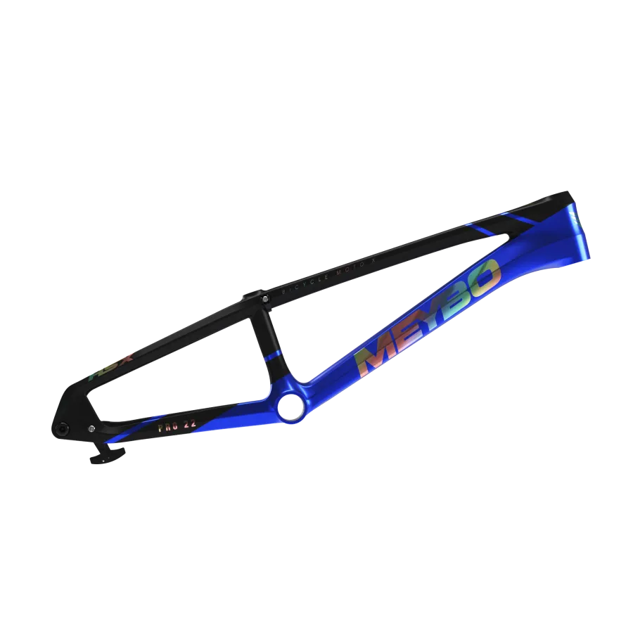 Meybo HSX 2025.5 Carbon BMX Race Frame - Matte Black/Chrome Blue