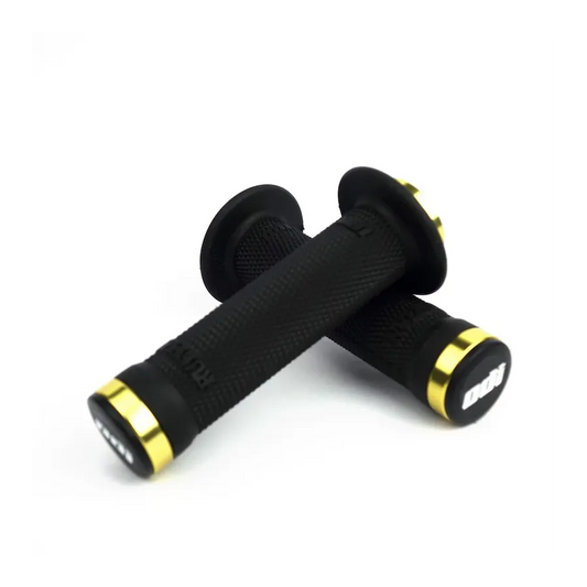 ODI Ruffian Lock-On BMX Race/MTB/Downhill Grips - Black/Gold Clamps