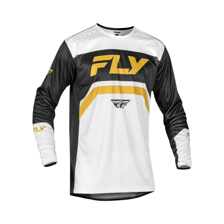 Fly Racing Rayce 2025 BMX Race/MTB/Downhill Jersey - White/Black/Gold