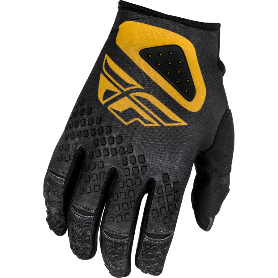 Fly Racing Kinetic Center 2025 BMX Race/MTB/Downhill Gloves - Black/Gold