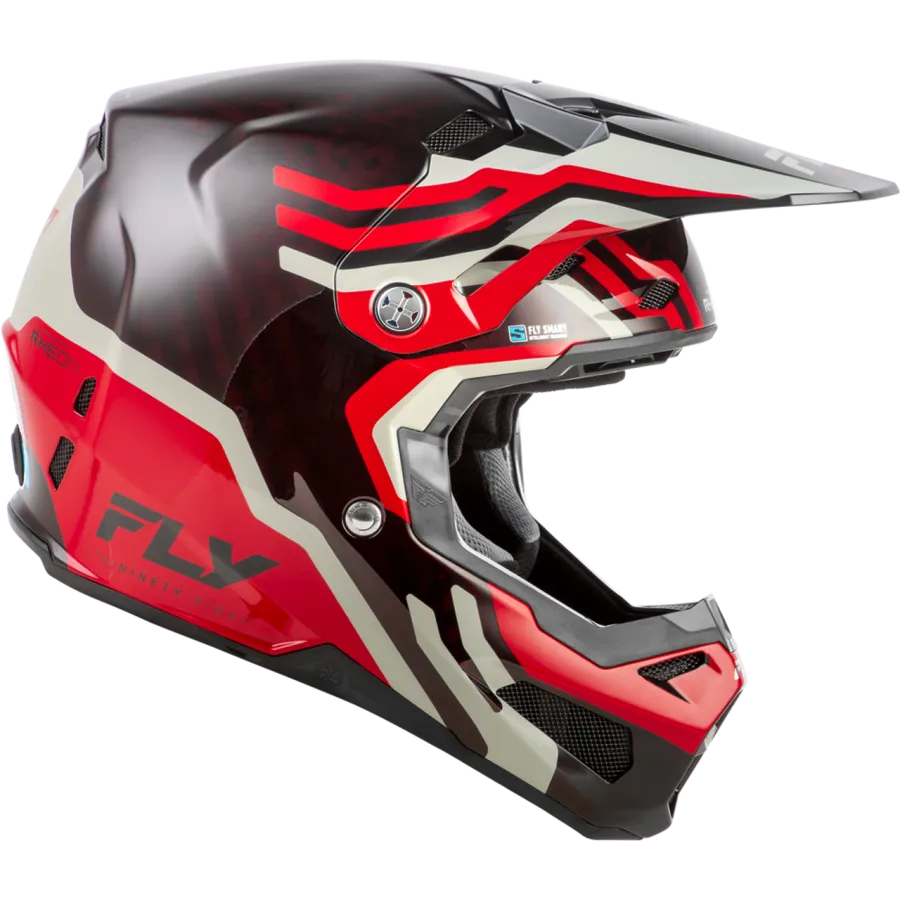 Fly Racing Formula S Carbon Byte BMX Race/MTB/Downhill Helmet - Red Carbon/Red/Grey