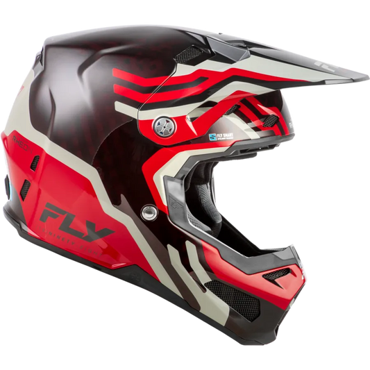 Fly Racing Formula S Carbon Byte BMX Race/MTB/Downhill Helmet - Red Carbon/Red/Grey
