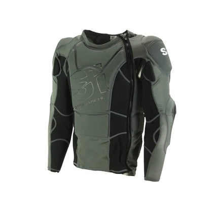 S1 Defense Epic 2.0 BMX Race/MTB/Downhill Jacket/Chest Guard - Black/Grey