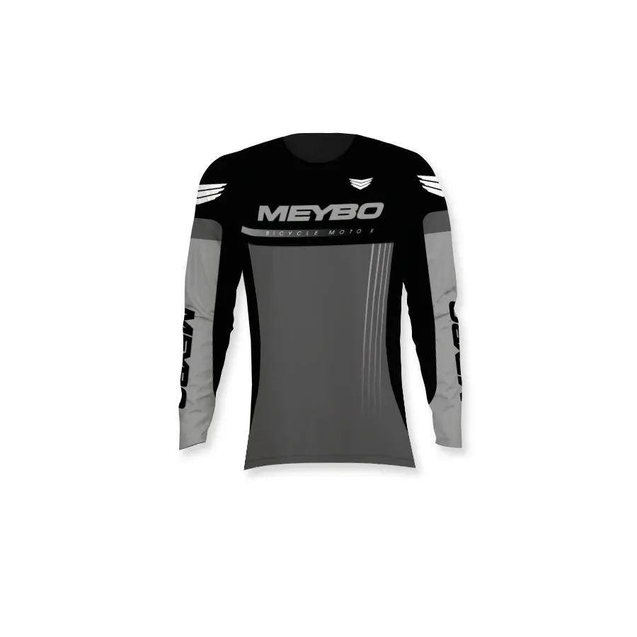 Meybo SlimFit BMX Race/MTB/Downhill Jersey - Black/Grey