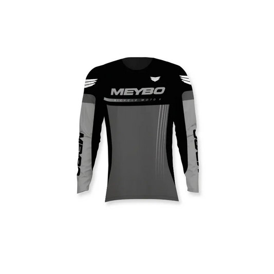 Meybo SlimFit BMX Race/MTB/Downhill Jersey - Black/Grey