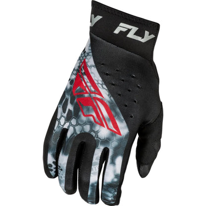 Fly Racing Pro Lite Kryptek 2025 BMX Race/MTB/Downhill Gloves - Black/Red/Grey
