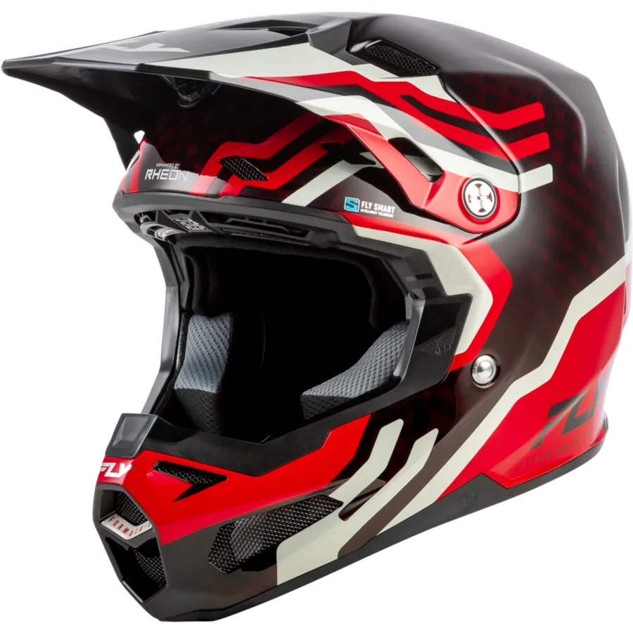 Fly Racing Formula S Carbon Byte BMX Race/MTB/Downhill Helmet - Red Carbon/Red/Grey