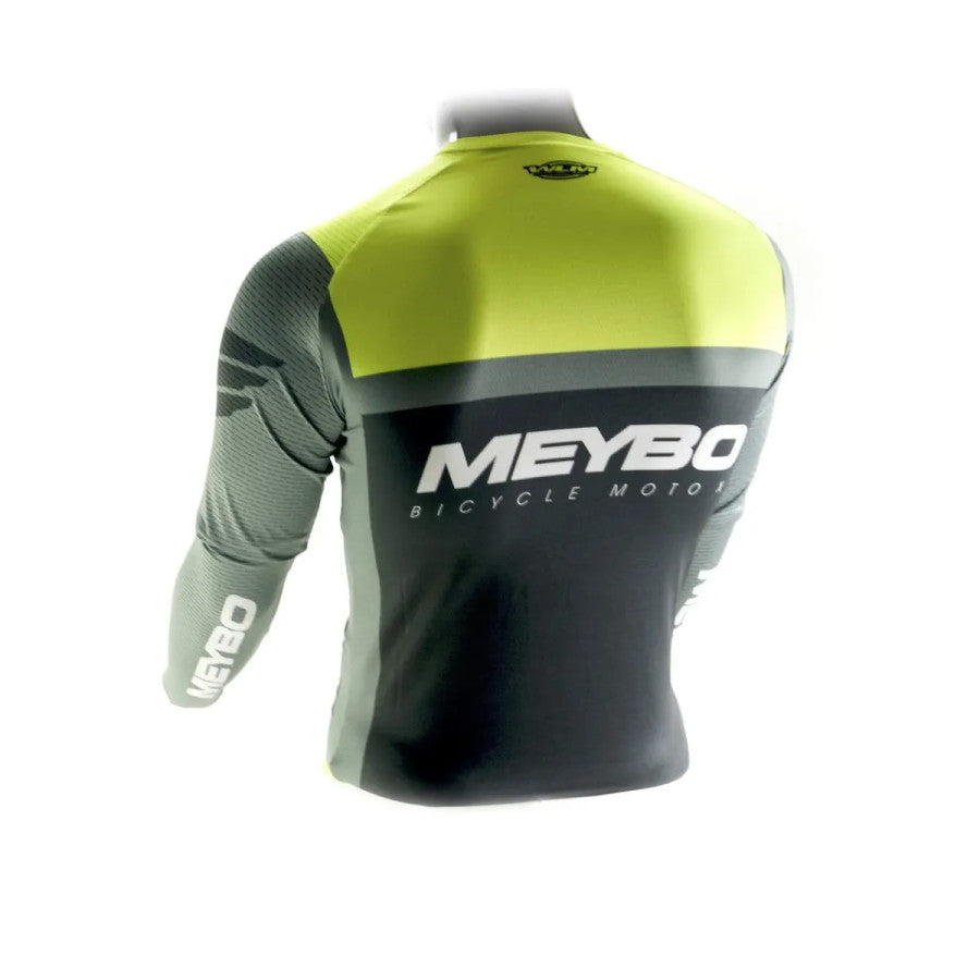 Meybo WLM Pro One Slimfit  BMX Race/MTB/Downhill Jersey - Black/Grey/Hi-Vis