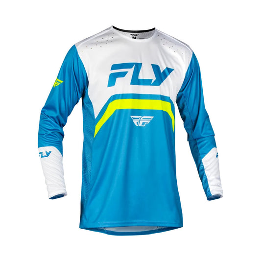 Fly Racing Rayce 2025 BMX Race/MTB/Downhill Jersey - Blue/White/Lime Green