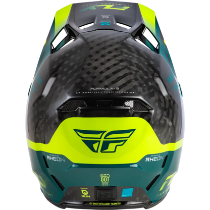 Fly Racing Formula S Carbon Byte BMX Race/MTB/Downhill Helmet - Black Carbon/Teal/Lime