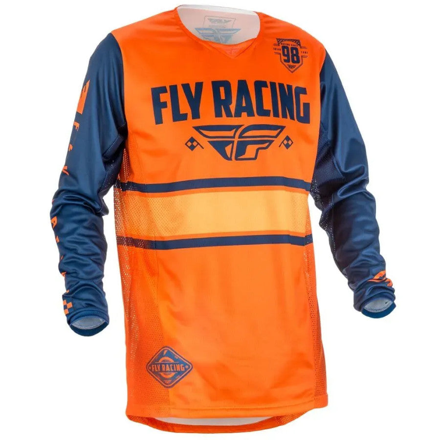 Fly Racing Kinetic Era BMX Race/MTB/Downhill Jersey - Orange/Navy Small