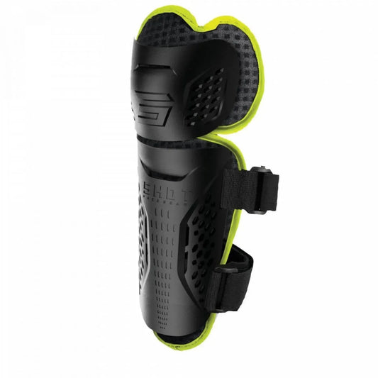 Shot Optimal 2.0 BMX Race/MTB/Downhill Knee Guards - Black/Neon Yellow