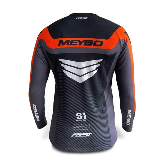 Meybo V6 SlimFit BMX Race/MTB/Downhill Jersey - Black/Orange