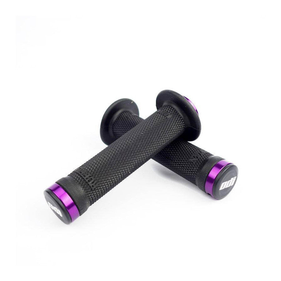 ODI Ruffian Lock-On BMX Race/MTB/Downhill Grips - Black/Purple Clamps