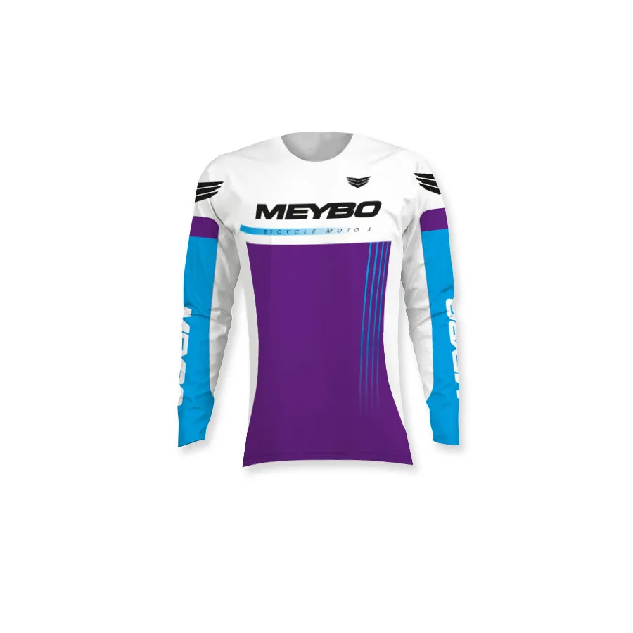 Meybo SlimFit BMX Race/MTB/Downhill Jersey - White/Purple