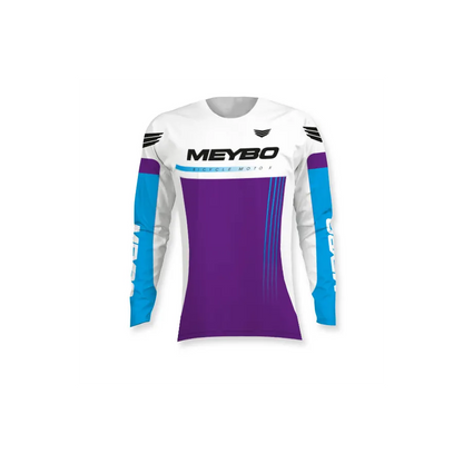 Meybo SlimFit BMX Race/MTB/Downhill Jersey - White/Purple