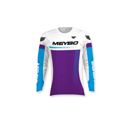 Meybo SlimFit BMX Race/MTB/Downhill Jersey - White/Purple
