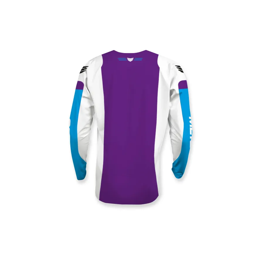 Meybo SlimFit BMX Race/MTB/Downhill Jersey - White/Purple