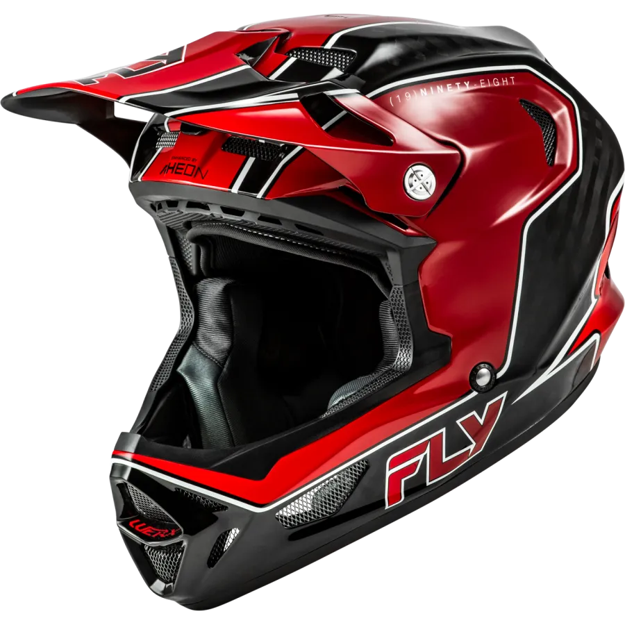 Fly Racing Werx-R Flow Carbon BMX Race/MTB/Downhill Helmet - Black/Red