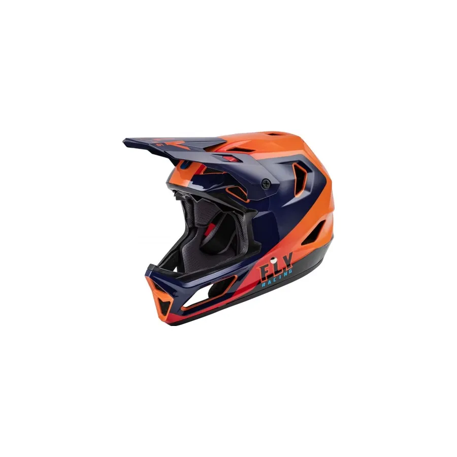 Fly Racing Rayce BMX Race/MTB/Downhill Helmet - Navy/Orange/Red