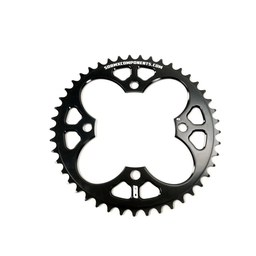 SD V2 6061 CNC 4 Hole BMX Race Chainring - Black