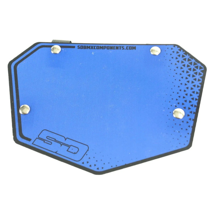 SD Front  BMX Race Number Plate V1 - Blue