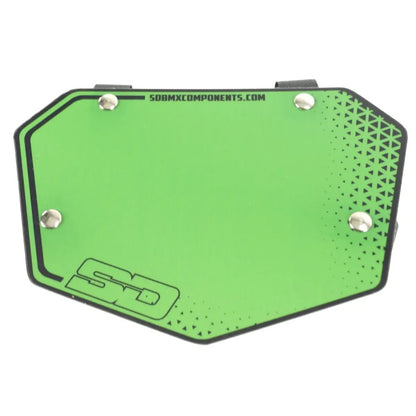 SD Front  BMX Race Number Plate V1 - Green