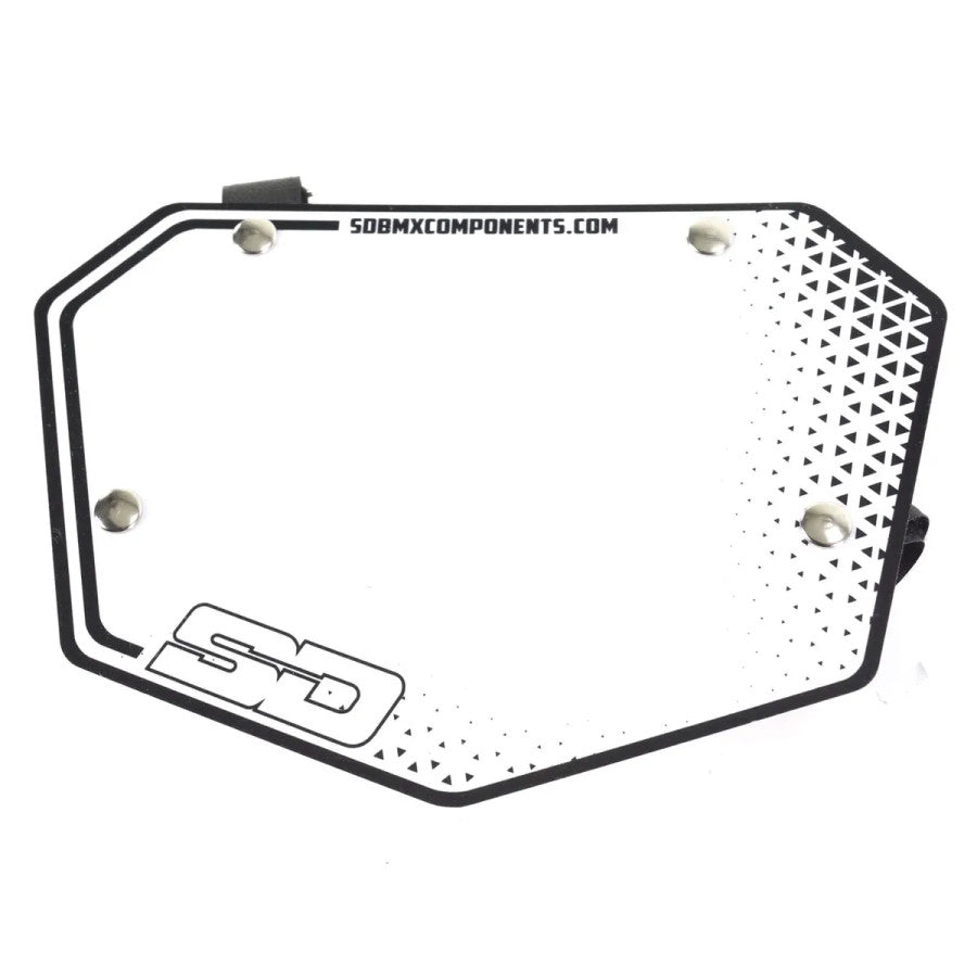 SD Front  BMX Race Number Plate V1 - White