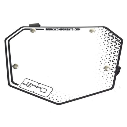 SD Front  BMX Race Number Plate V1 - White