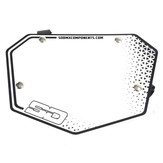 SD Front  BMX Race Number Plate V1 - White
