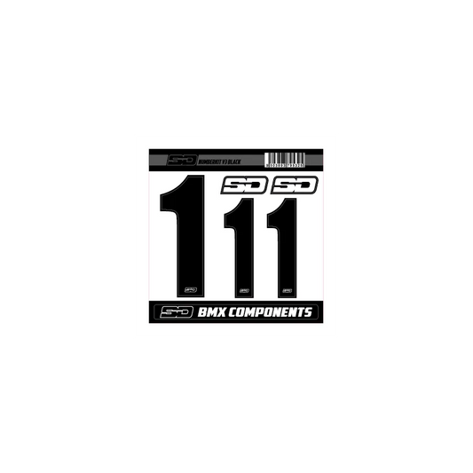 SD Front + 2 Side Plate BMX Race Number Kit V3 - Black