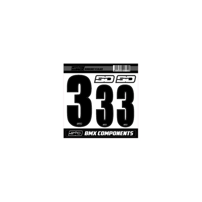 SD Front + 2 Side Plate BMX Race Number Kit V3 - Black