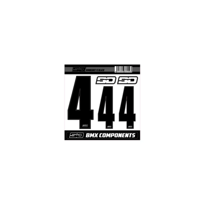 SD Front + 2 Side Plate BMX Race Number Kit V3 - Black