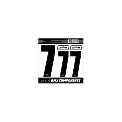 SD Front + 2 Side Plate BMX Race Number Kit V3 - Black
