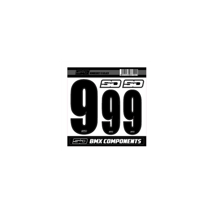 SD Front + 2 Side Plate BMX Race Number Kit V3 - Black