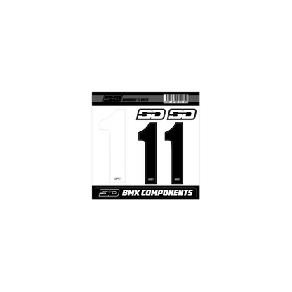 SD Front + 2 Side Plate Number BMX Race Kit V3 - White