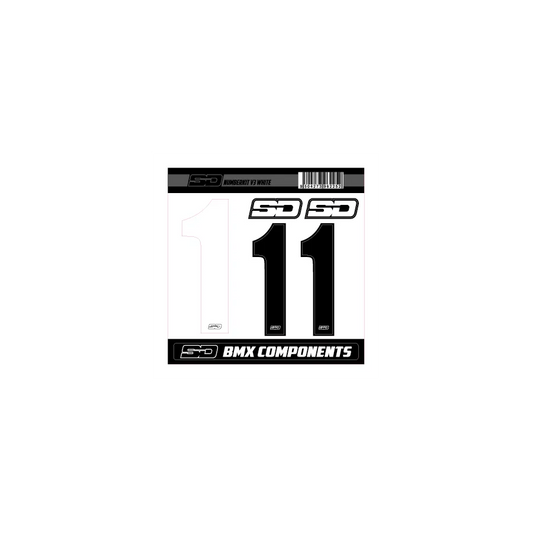SD Front + 2 Side Plate Number BMX Race Kit V3 - White