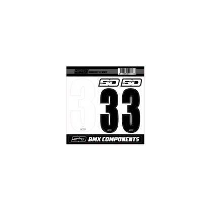SD Front + 2 Side Plate Number BMX Race Kit V3 - White