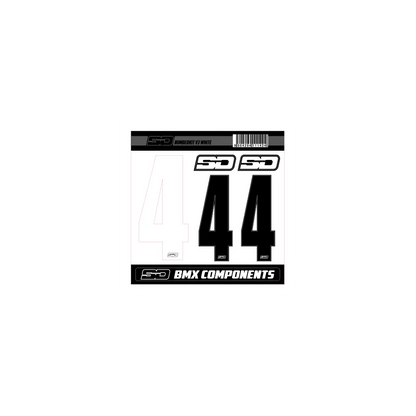 SD Front + 2 Side Plate Number BMX Race Kit V3 - White