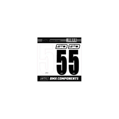 SD Front + 2 Side Plate Number BMX Race Kit V3 - White