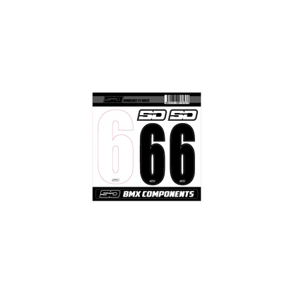 SD Front + 2 Side Plate Number BMX Race Kit V3 - White