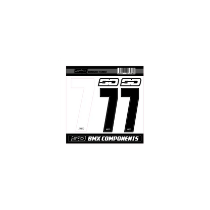 SD Front + 2 Side Plate Number BMX Race Kit V3 - White