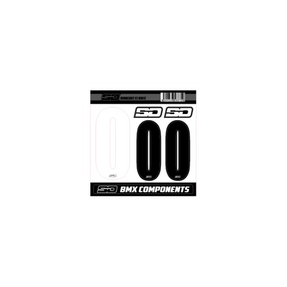 SD Front + 2 Side Plate Number BMX Race Kit V3 - White