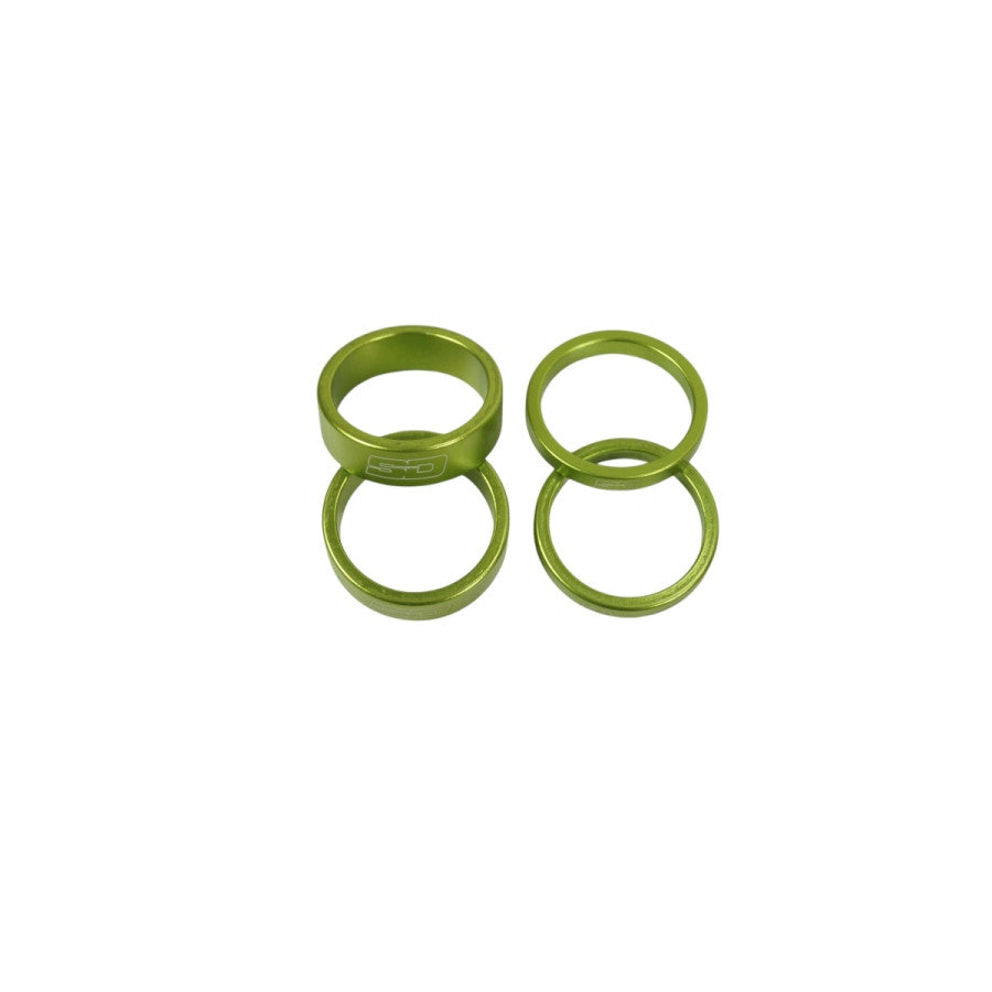 SD BMX Race Stem Spacer Kit 2x 5mm + 2x 10mm - Lime