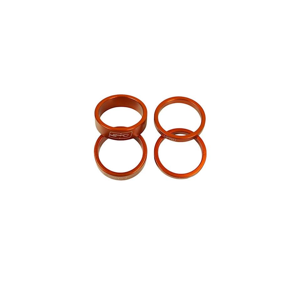 SD BMX Race Stem Spacer Kit 2x 5mm + 2x 10mm - Orange