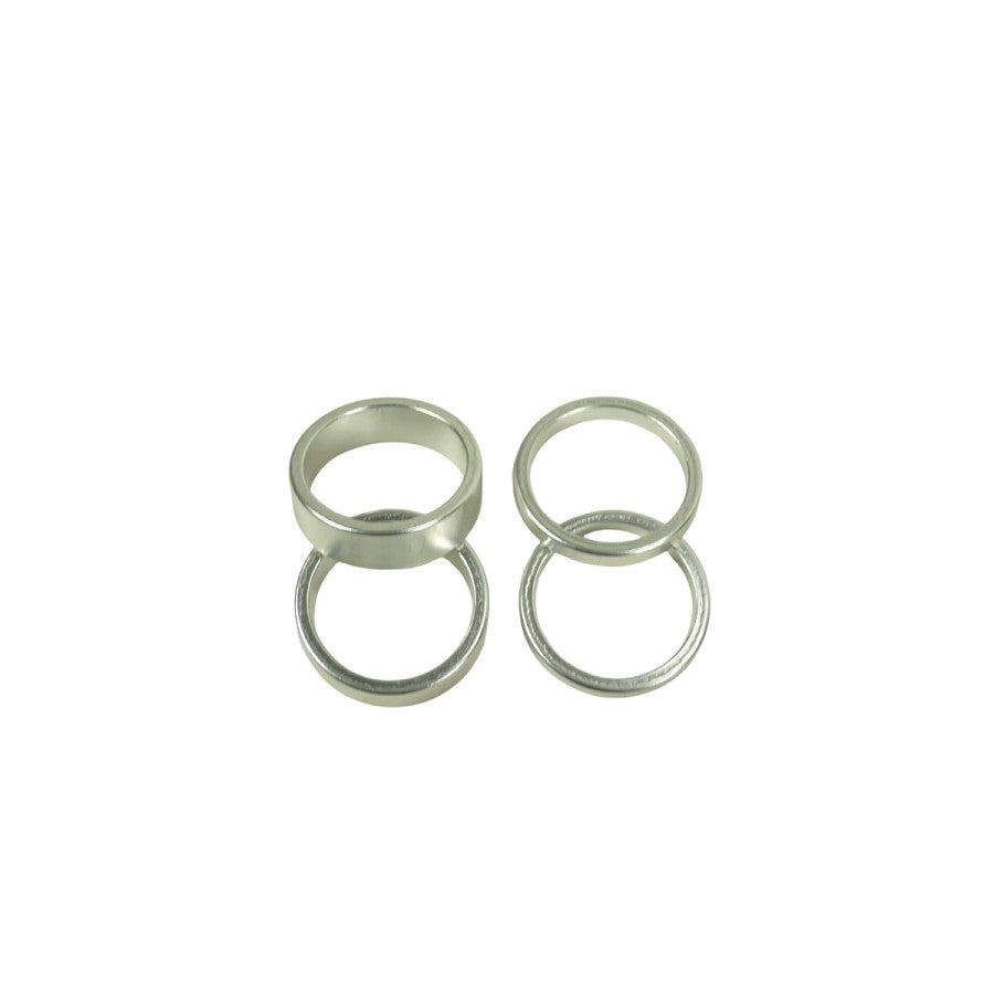 SD BMX Race Stem Spacer Kit 2x 5mm + 2x 10mm - Silver