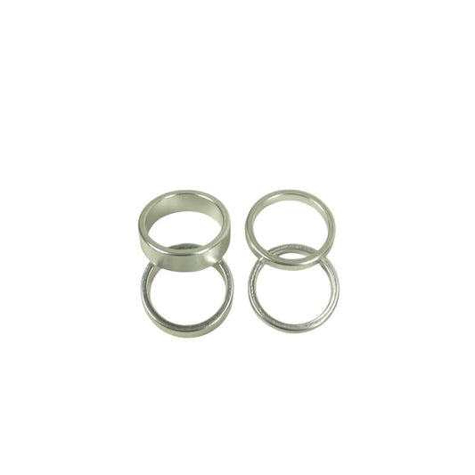 SD BMX Race Stem Spacer Kit 2x 5mm + 2x 10mm - Silver