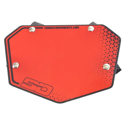SD Front  BMX Race Number Plate V1 - Red