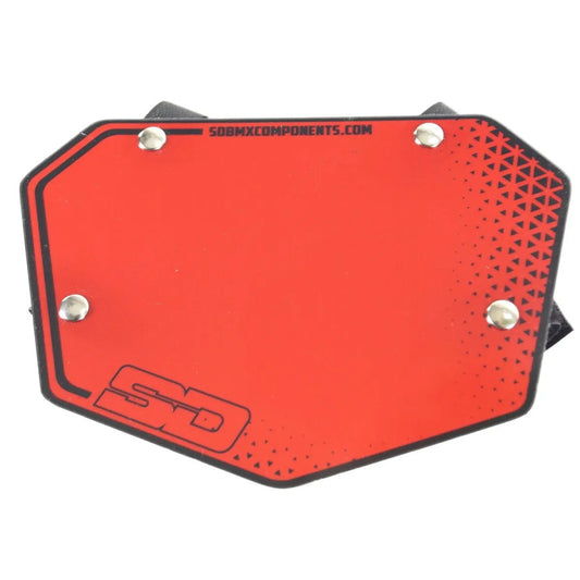SD Front  BMX Race Number Plate V1 - Red